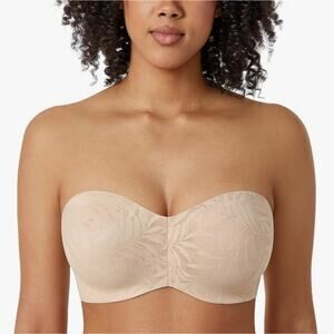 NWT Aisilin Strapless Underwire Bra 36G Beige Lace Convertible Strap Full Figure